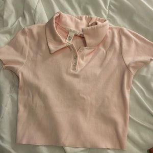 Baby pink full tilt collared tee